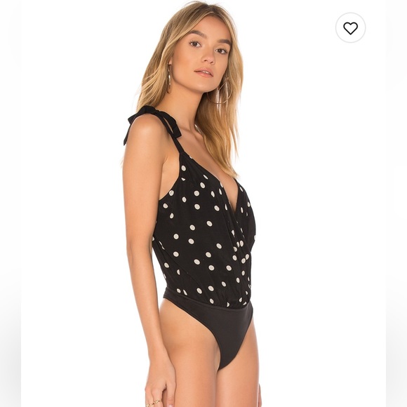 Lovers and Friends Evan Cami Bodysuit in midnight polka dot - Picture 3 of 7
